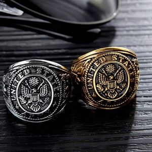 New stainless steel Army ring size 7 To 13 Choose Gold or silver.